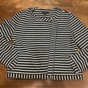 Ann Taylor black and white striped jacket